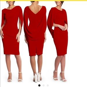 Betsy & Adam Cape Sleeve Dress